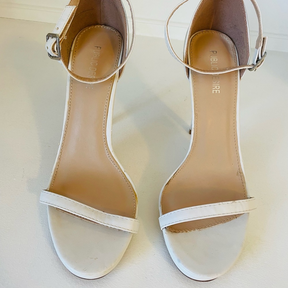 Public Desire Heels Strap White/Cream size 9